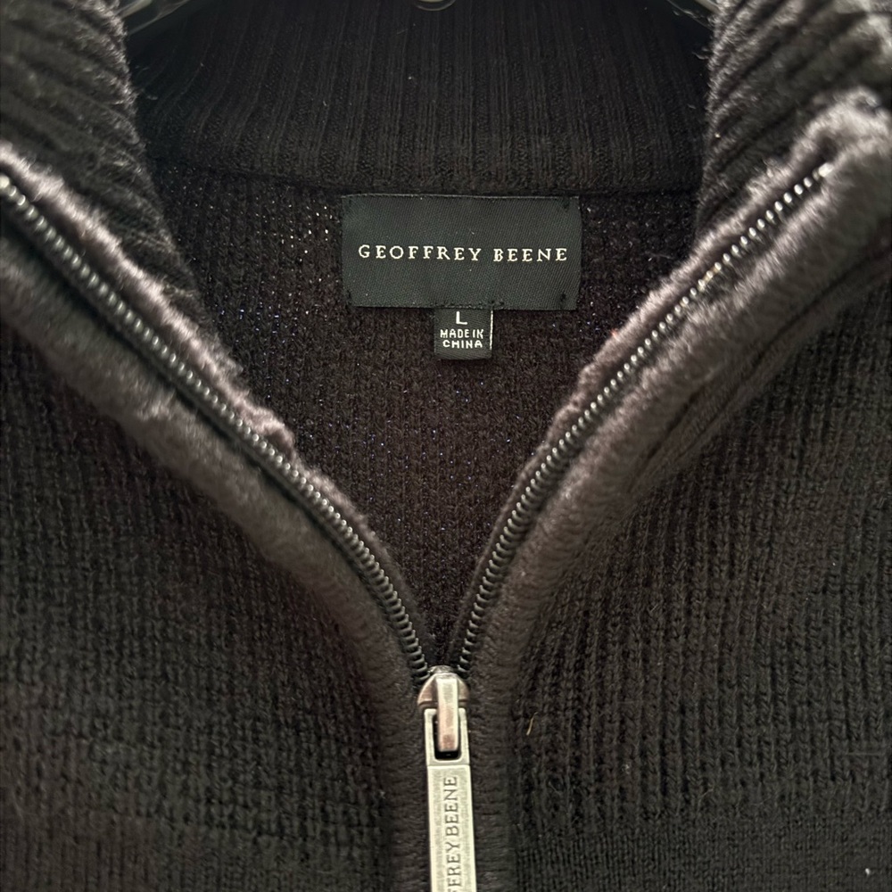 Geoffrey Beene Black Knit Pullover, Large